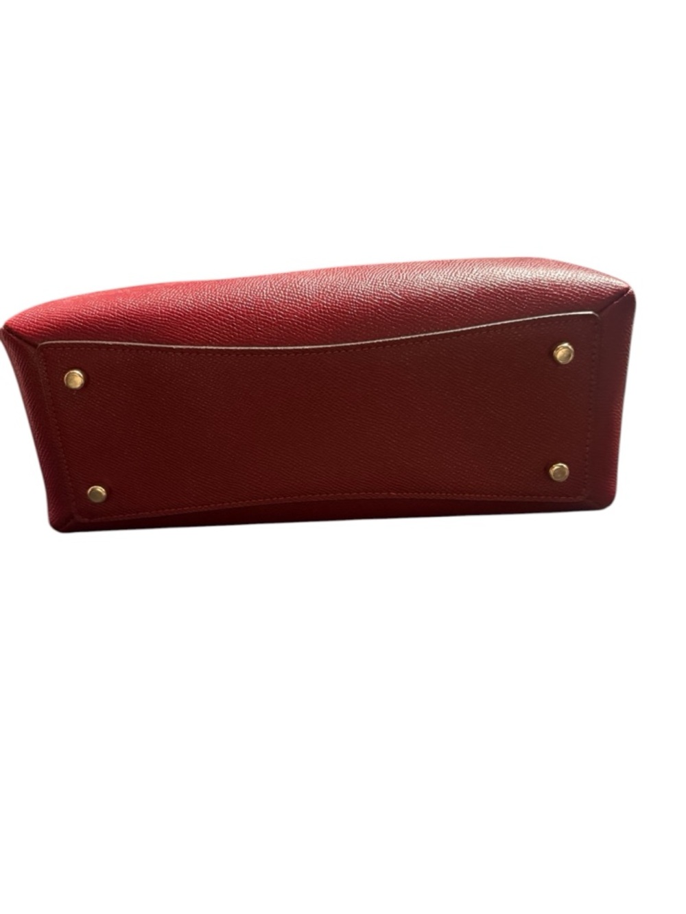 COACH Deep Red Structured Leather Satchel with Gold Hardware - Picture 4 of 7